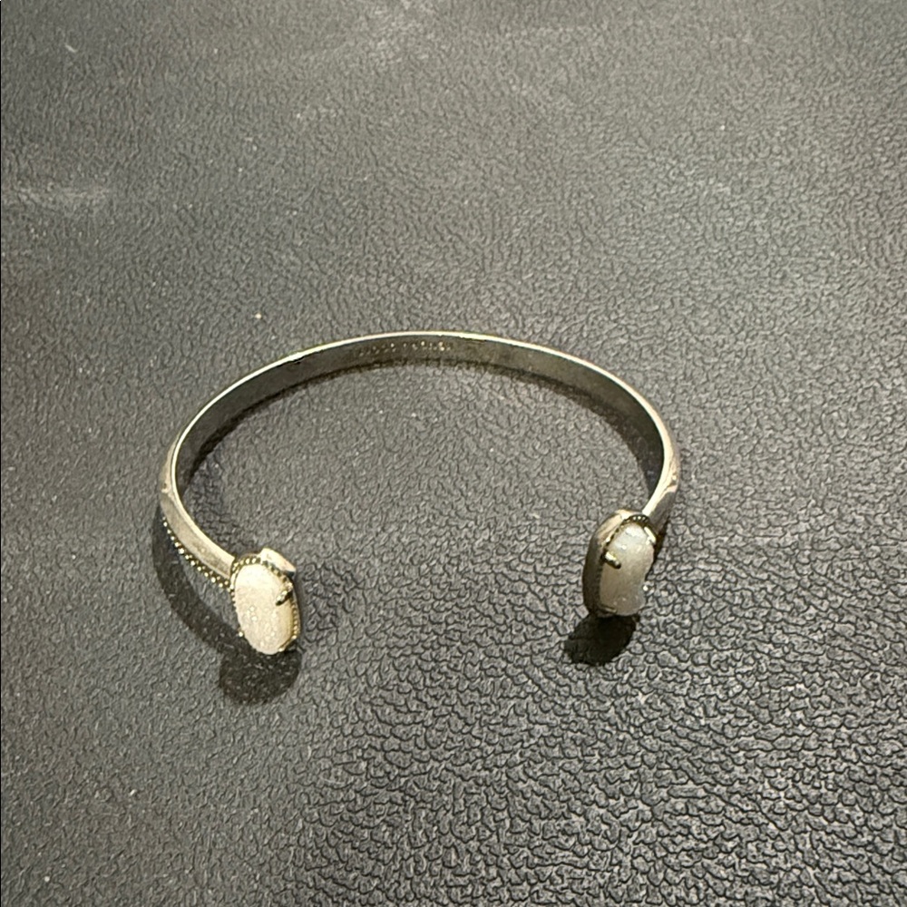 Kendra Scott Chic Silver Open Cuff with White Accents